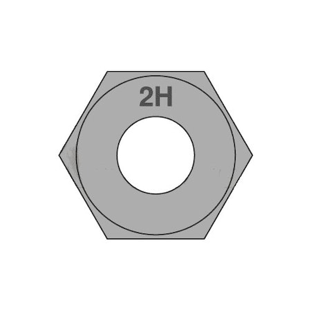 Newport Fasteners Heavy Hex Nut, #2-4.5, Steel, Grade 2H, Plain, 1-31/32 in Ht, 65 PK 174210-BR-65